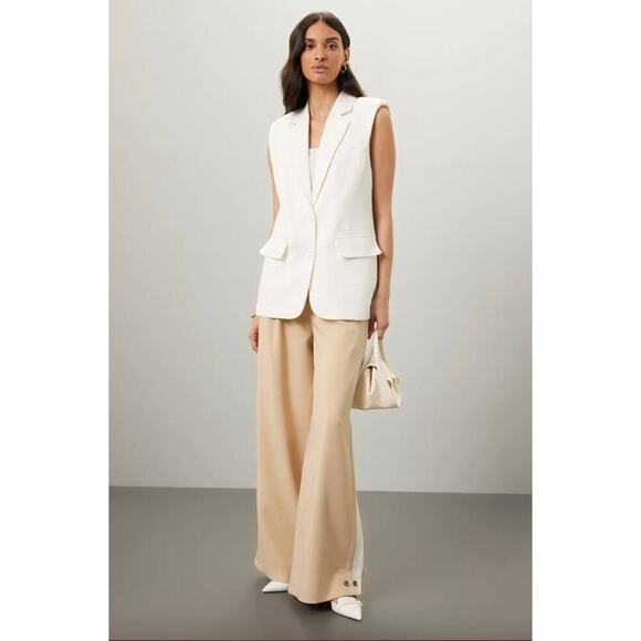 Endless Rose Off White Linen Oversized Vest Blazer Sz M - Picture 2 of 9